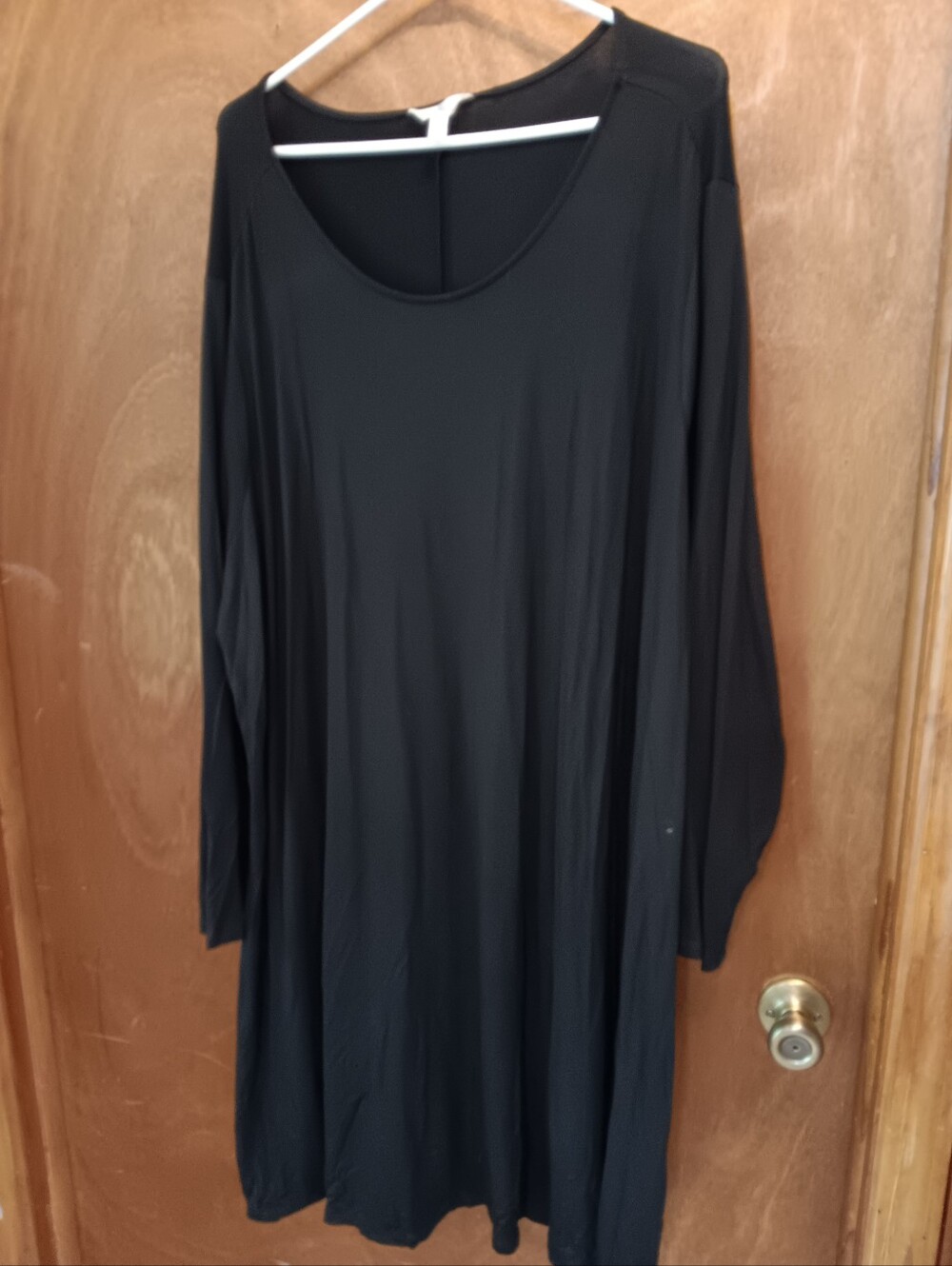 Terra&sky Women's Scoop Neck Long Sleeve Black Tunic Dress